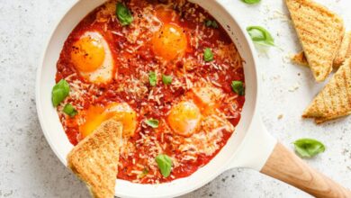 بيض على الطريقة الايطالية – فطور كيتو